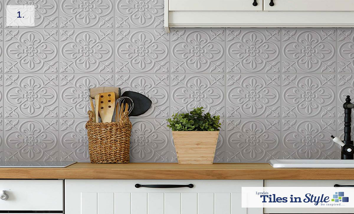 Pressed pattern tiles as a splashback in a kitchen - Tiles Bundaberg, QLD