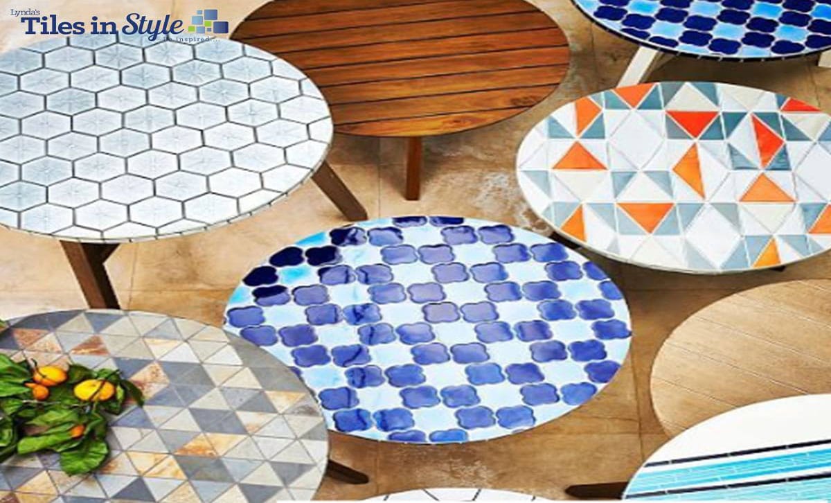 Feature colour tiles on table tops - Tiles Bundaberg, QLD