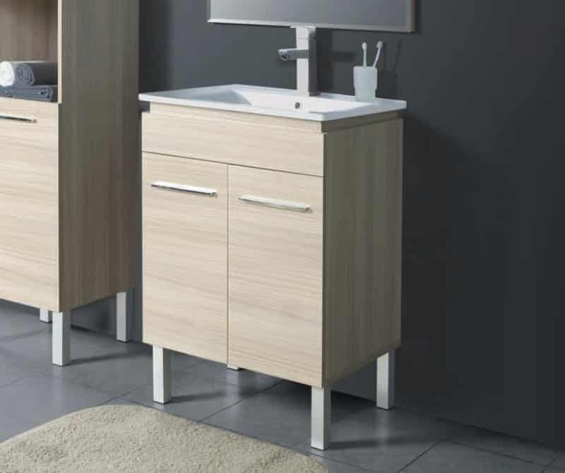 A light timber look vanity in a bathroom - bathroom fittings and vanities Bundaberg, QLD