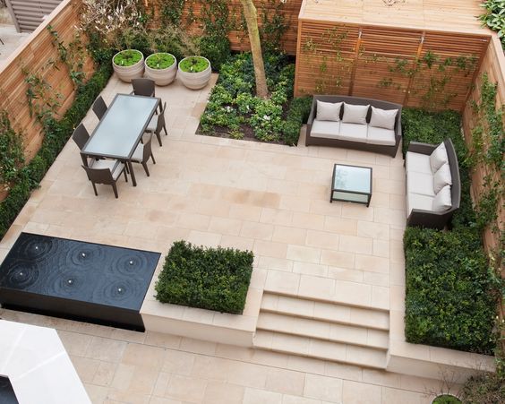 An outdoor patio area with sandstone look tiles - outdoor tiles Bundaberg