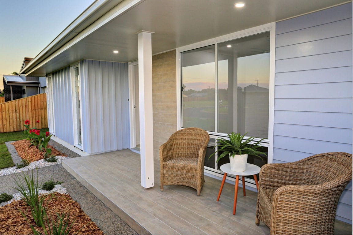 Timber look tiles on a verandah - outdoor tiles Bundaberg, QLD