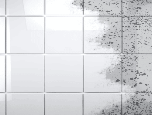 White Bathroom Tiles with Dirt